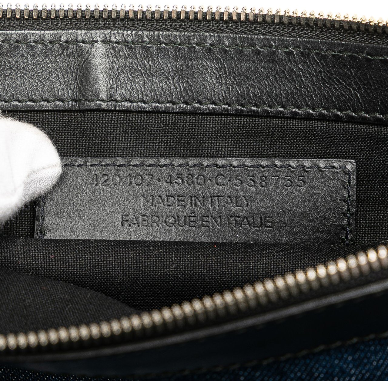 Balenciaga Denim Navy Clip M Clutch Blauw