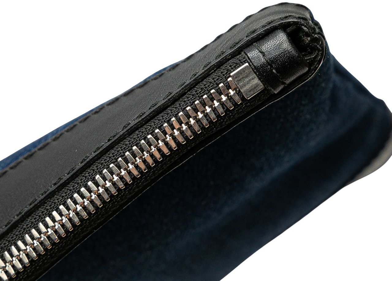 Balenciaga Denim Navy Clip M Clutch Blauw