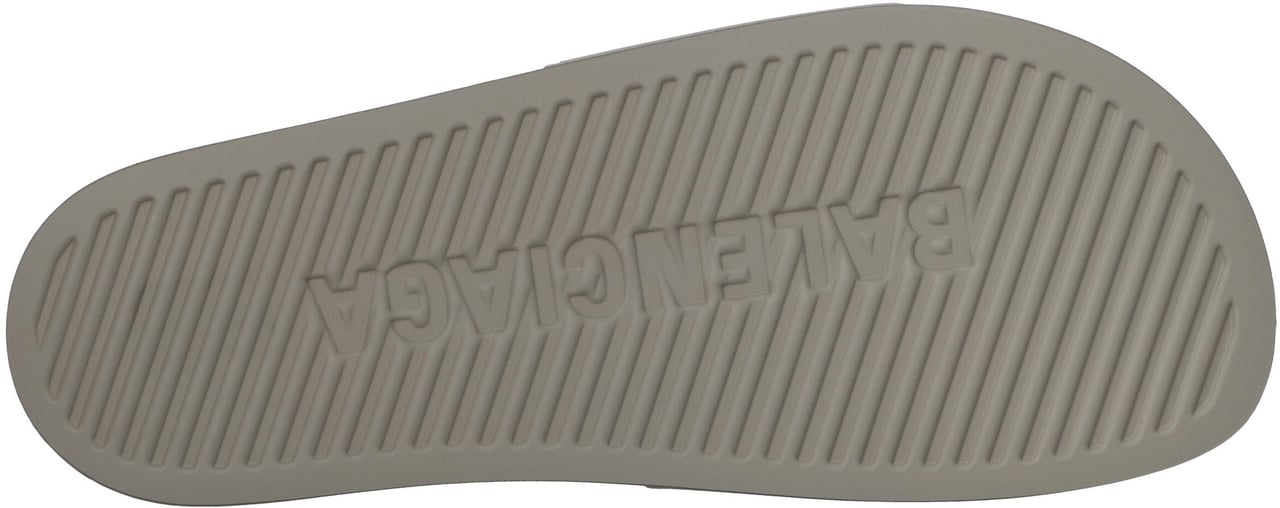 Balenciaga 3D Logo Rubber Pool Slide Sandal Grijs