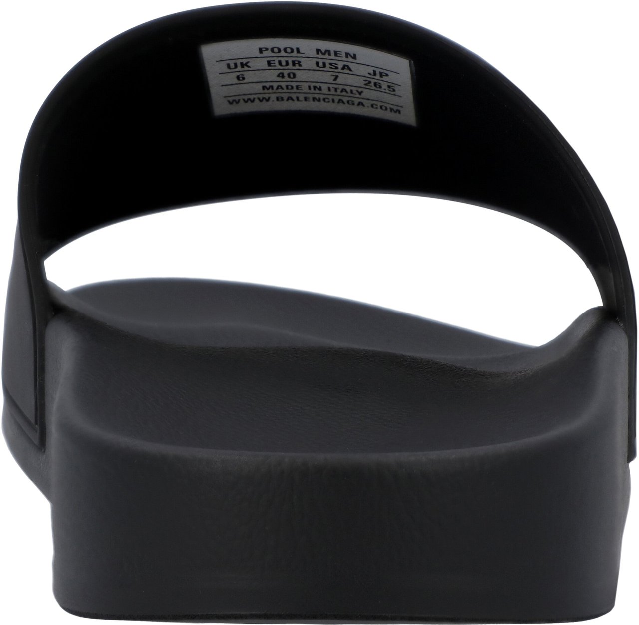 Balenciaga Logo Band Rubber Slide Black Zwart