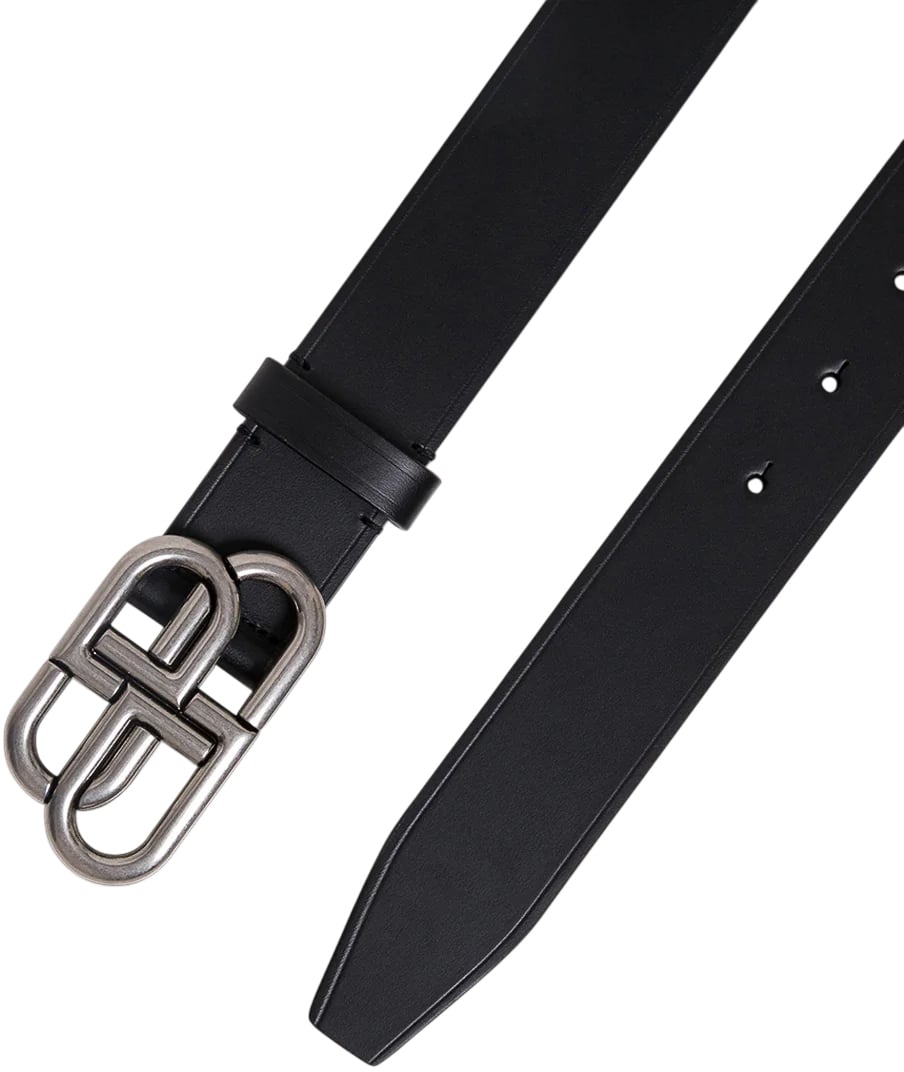 Balenciaga Cintura nera logo argento Zwart