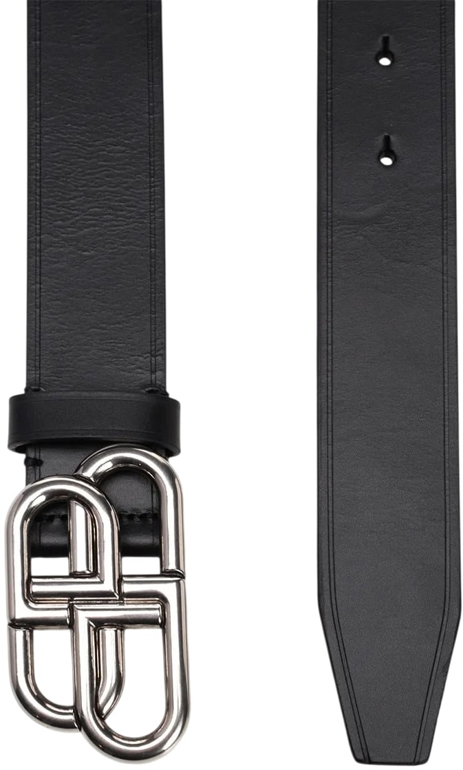 Balenciaga Cintura nera logo argento Zwart