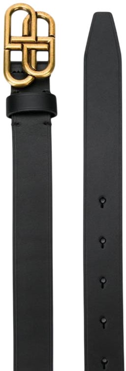 Balenciaga Cintura nera Logo oro Zwart