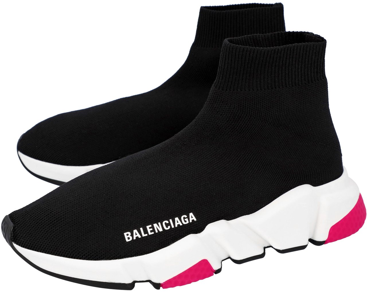 Balenciaga Black Magenta' Speed Sneaker Zwart