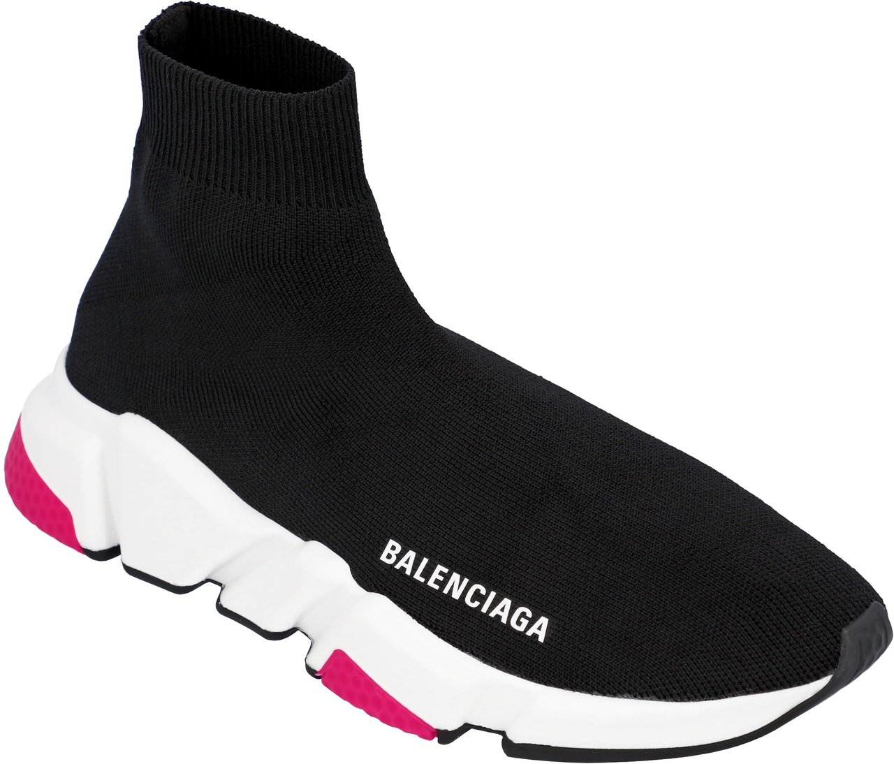 Balenciaga Black Magenta' Speed Sneaker Zwart