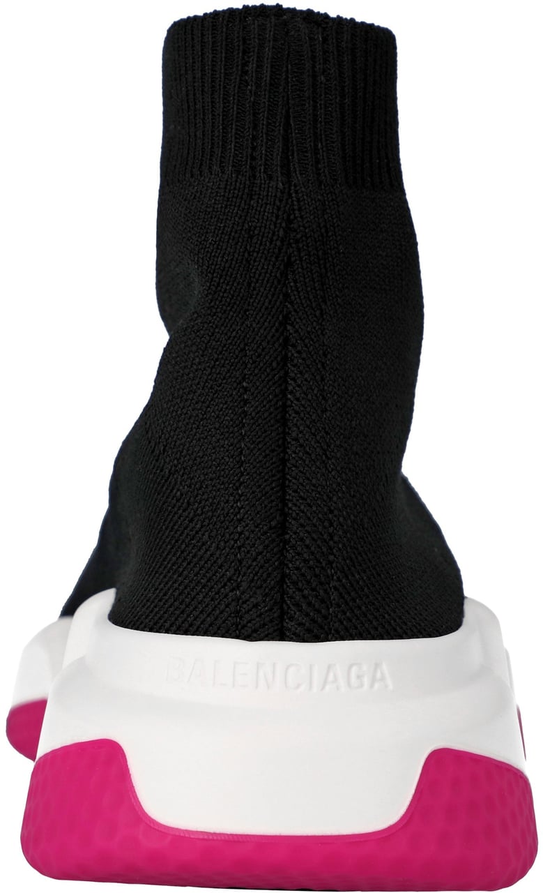 Balenciaga Black Magenta' Speed Sneaker Zwart