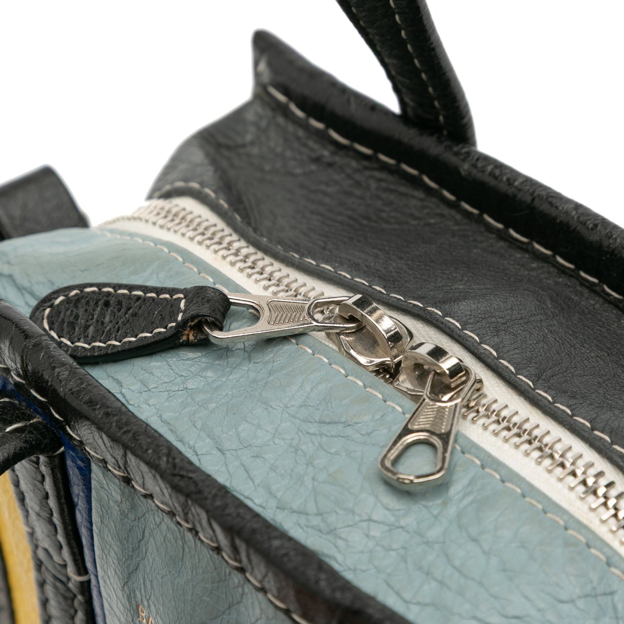 Balenciaga XXS Calfskin Bazar Shopper Satchel Blauw