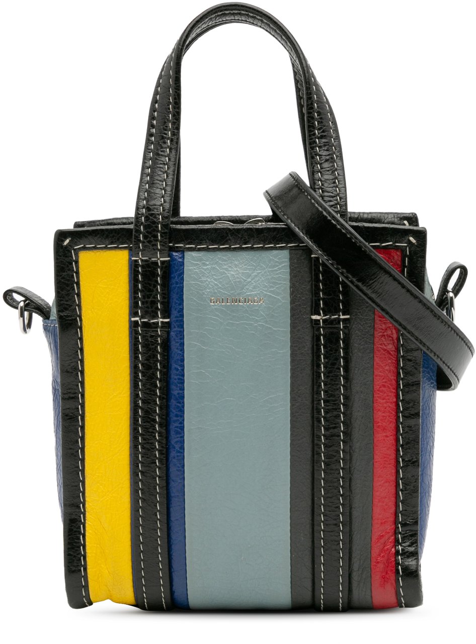 Balenciaga XXS Calfskin Bazar Shopper Satchel Blauw