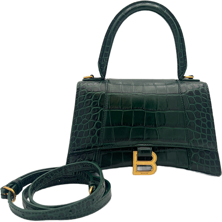 Balenciaga Balenciaga Hourglass - Green Croc Groen