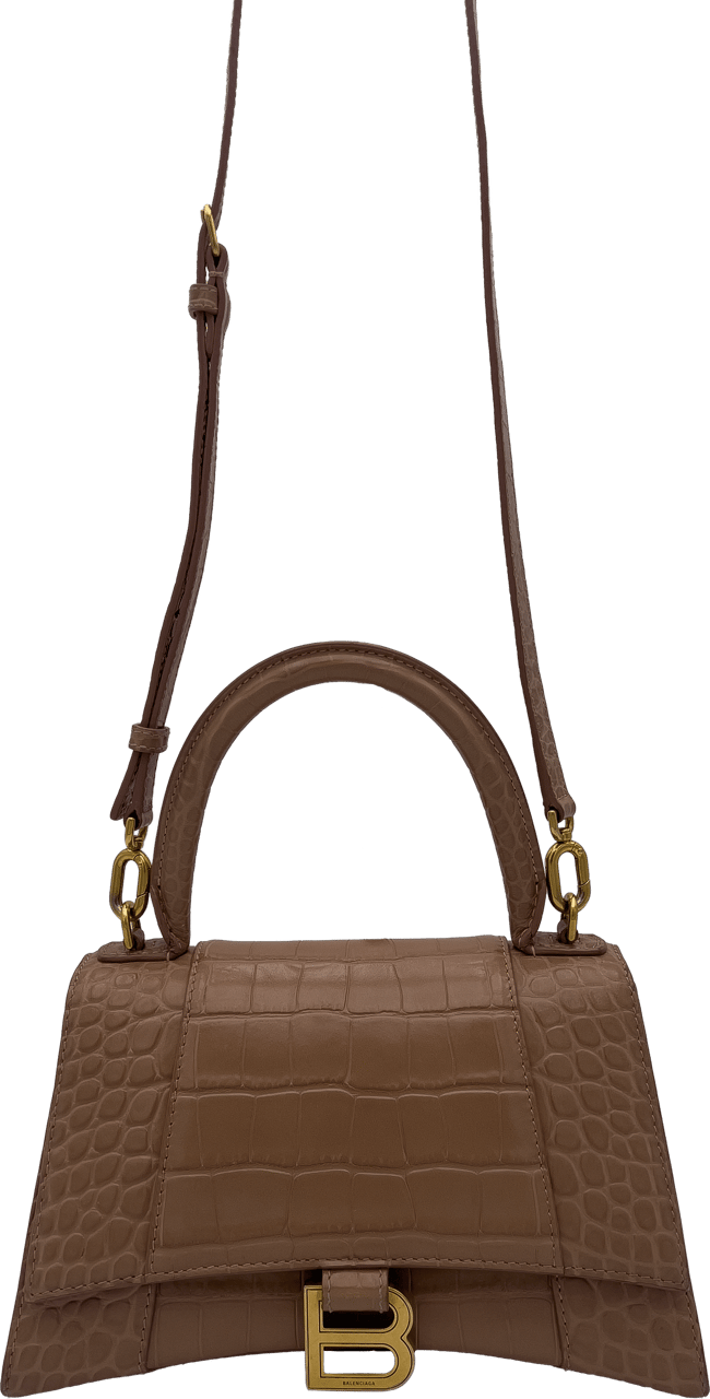 Balenciaga Balenciaga Hourglass - Nude Croc Beige
