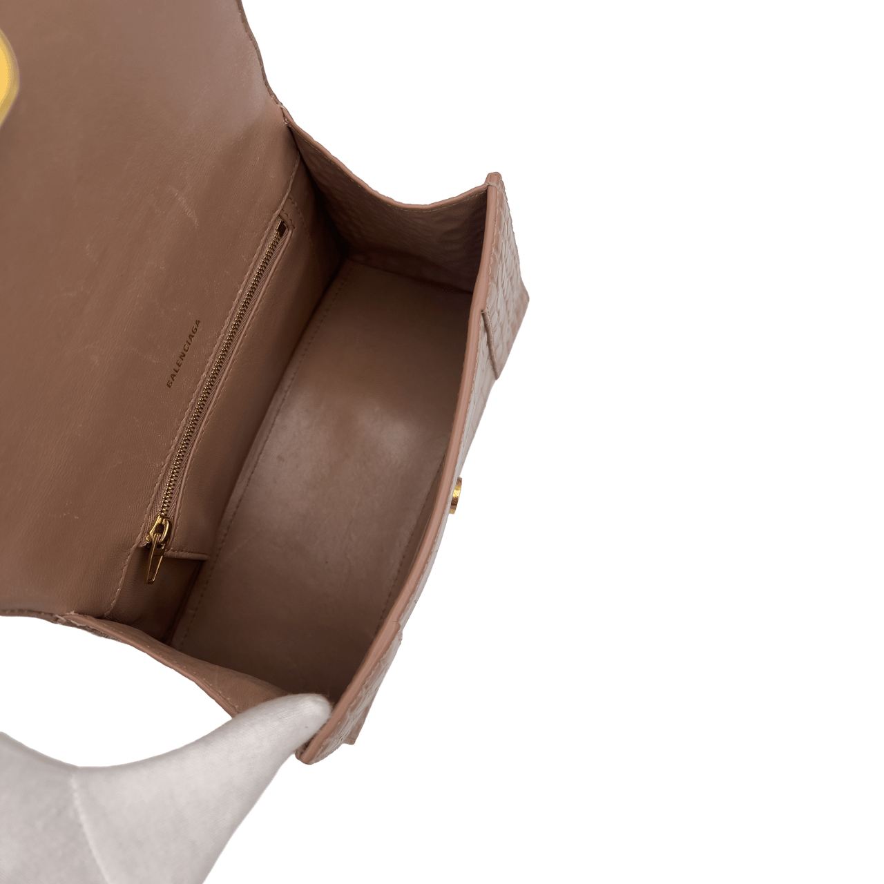 Balenciaga Balenciaga Hourglass - Nude Croc Beige