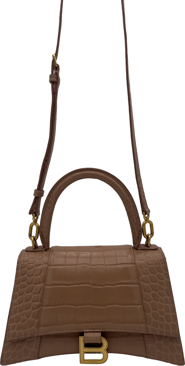 Balenciaga Balenciaga Hourglass - Nude Croc Beige