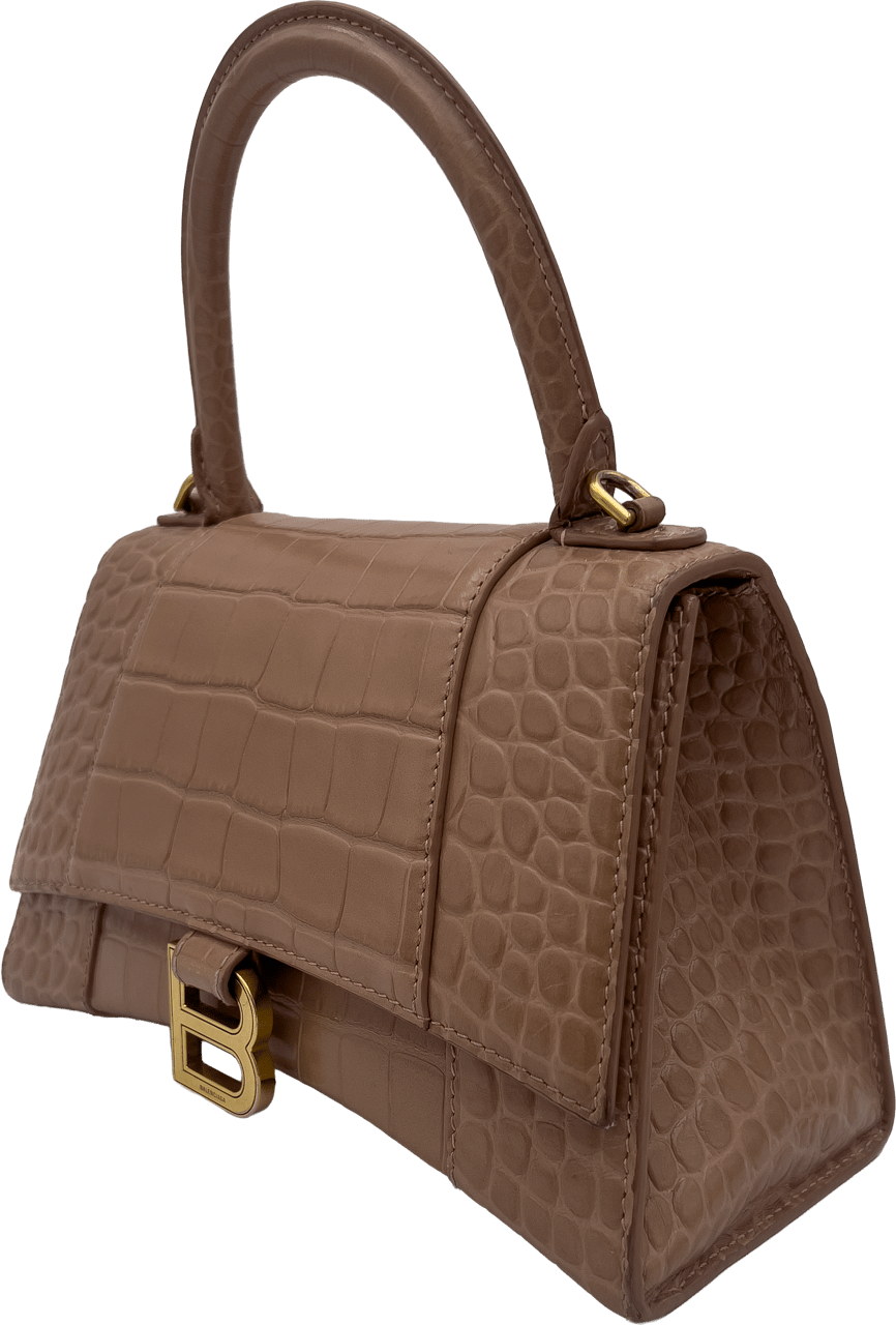 Balenciaga Balenciaga Hourglass - Nude Croc Beige