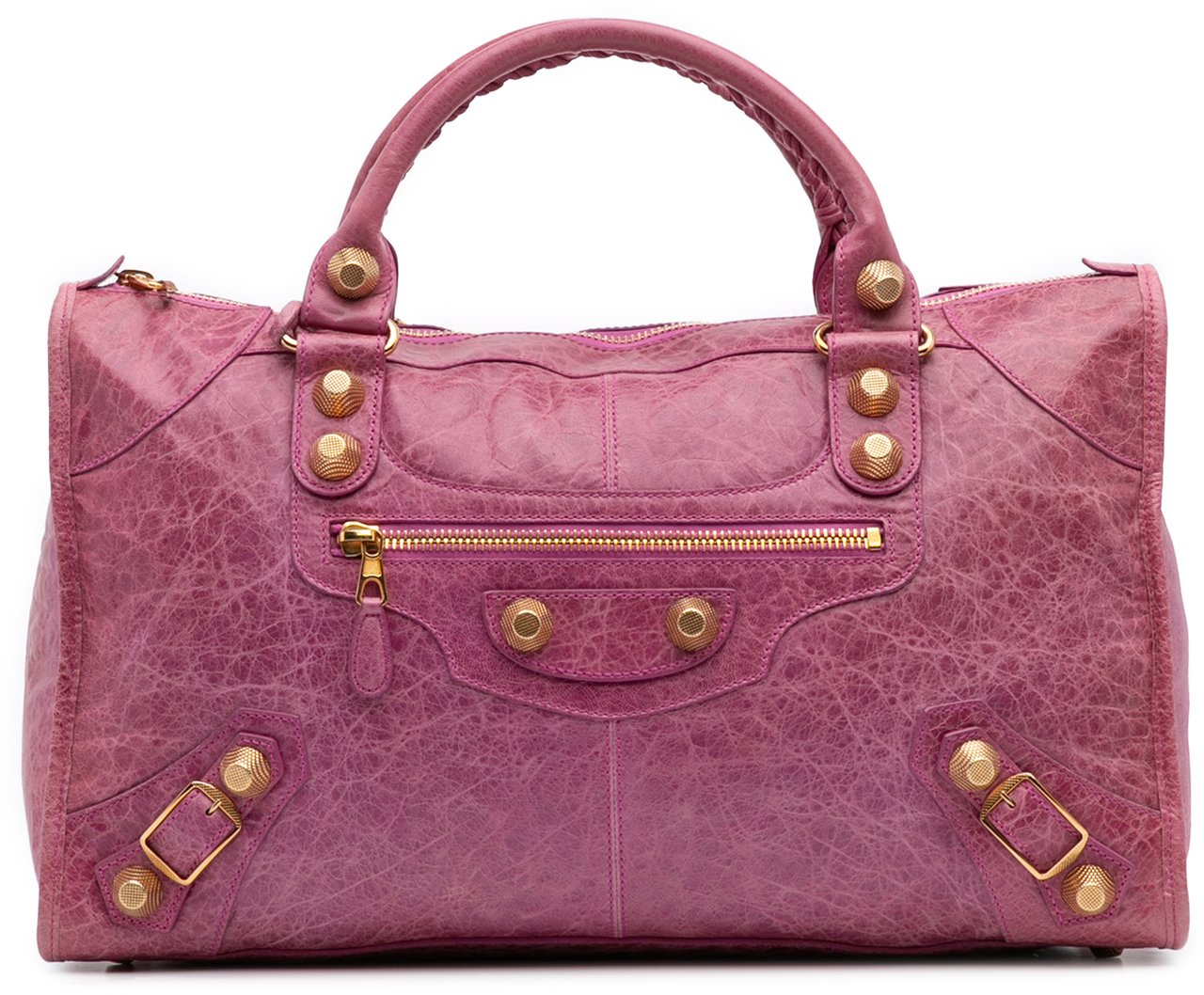 Balenciaga Lambskin Motocross Giant 21 Work Satchel Roze