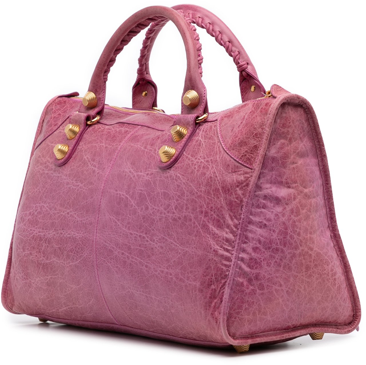Balenciaga Lambskin Motocross Giant 21 Work Satchel Roze