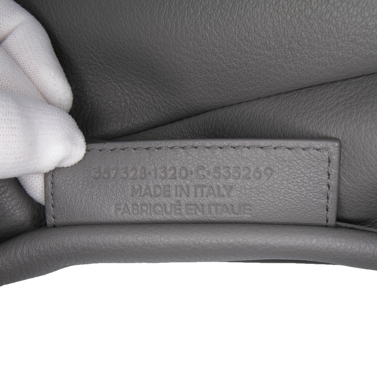 Balenciaga Leather Papier Sight Zip Around Clutch Grijs