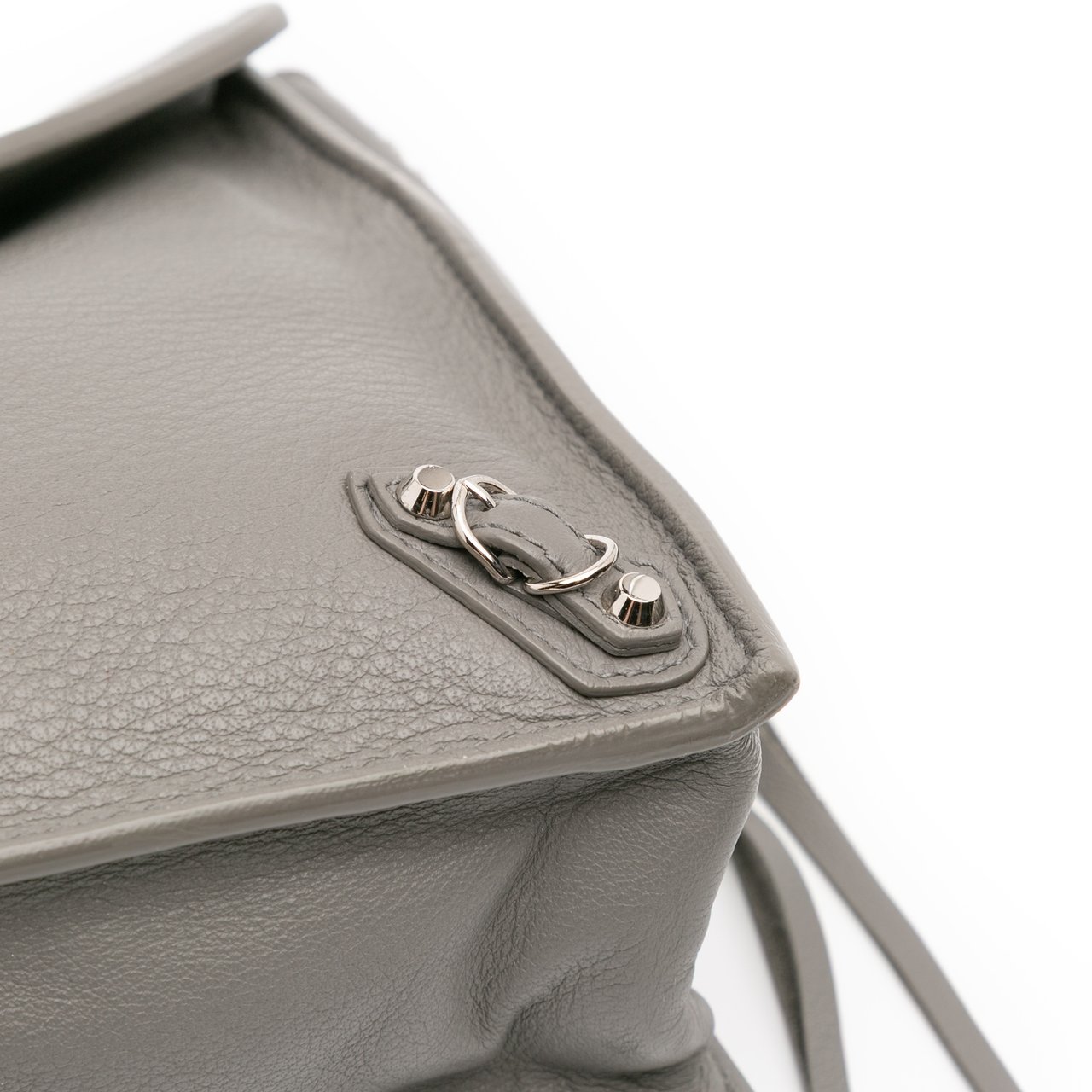 Balenciaga Leather Papier Sight Zip Around Clutch Grijs