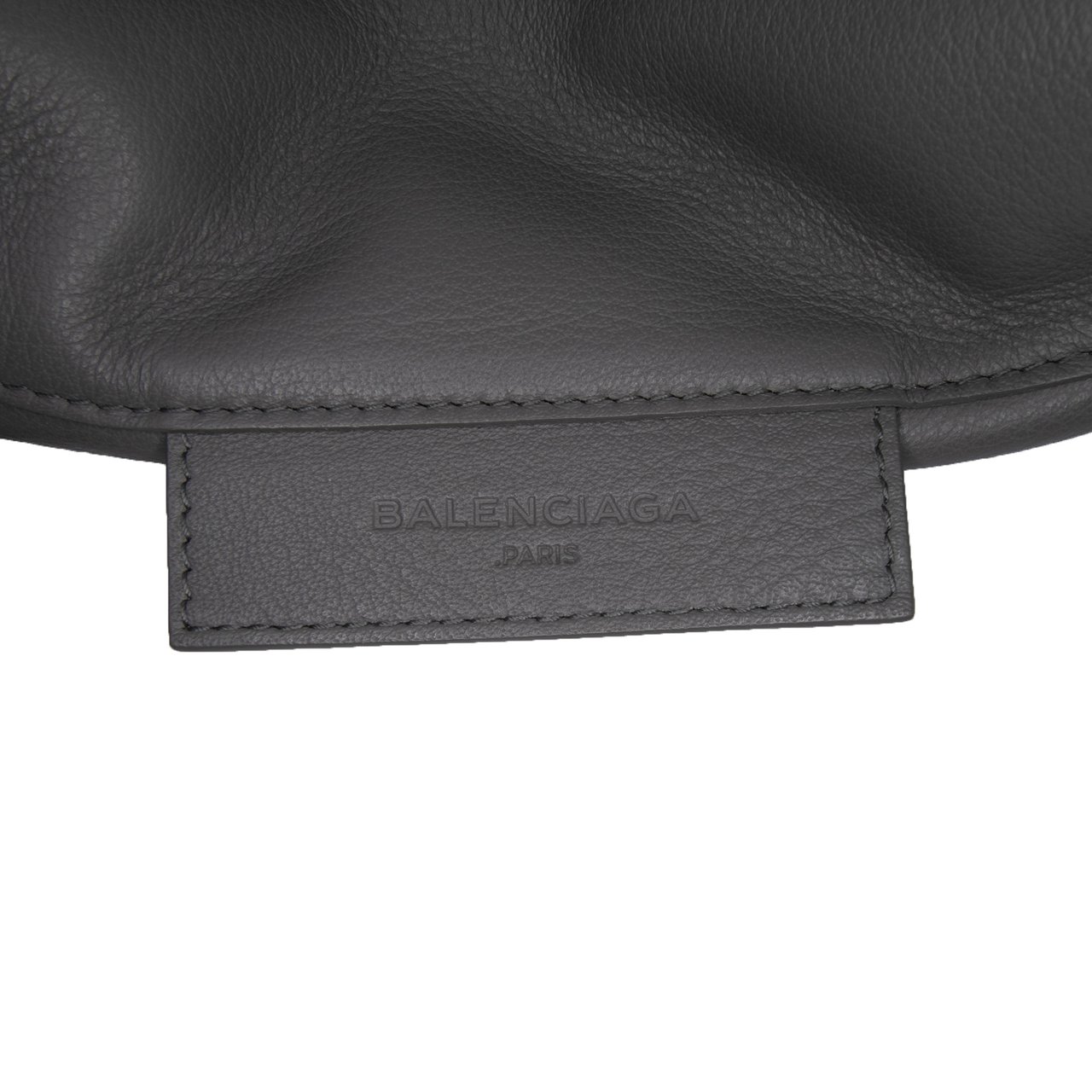 Balenciaga Leather Papier Sight Zip Around Clutch Grijs
