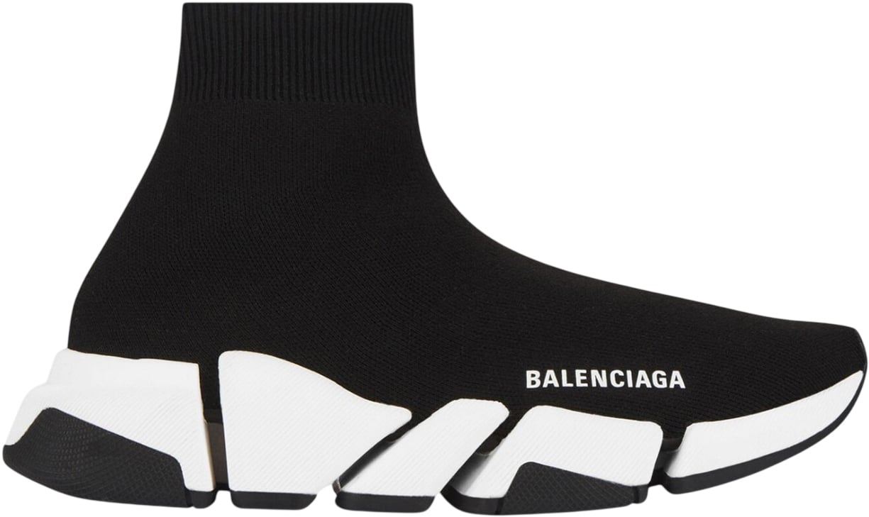 Balenciaga Sneakers Speed 2.0 in nero Con Suola Bicolore Zwart