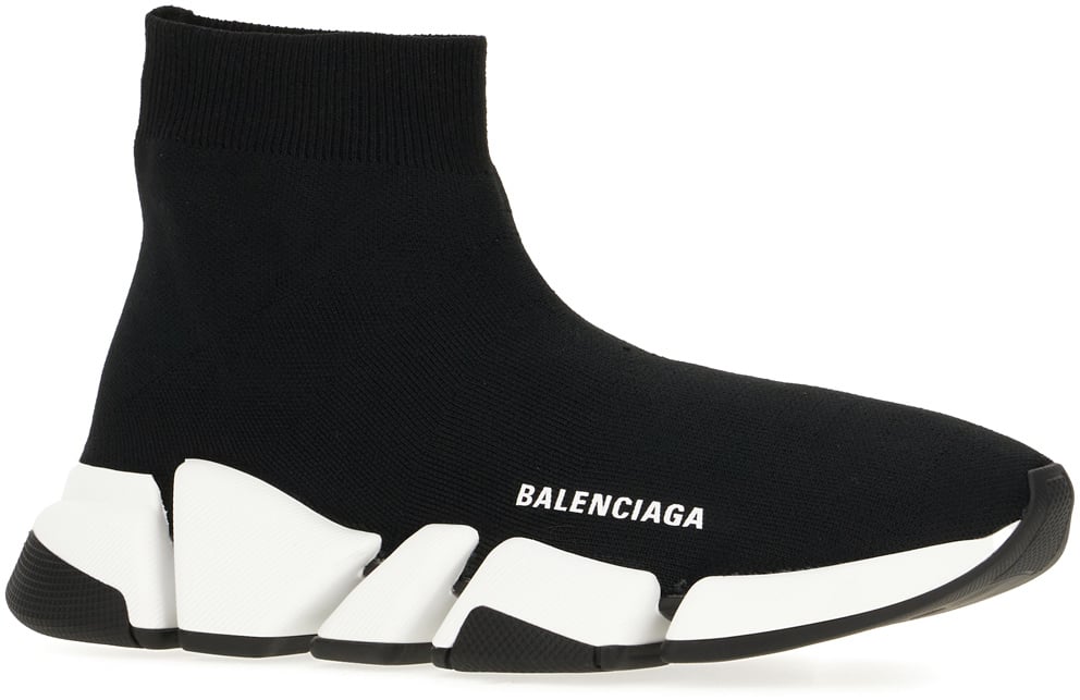 Balenciaga Balenciaga Black stretch fabric Speed 2.0 sneakers Zwart