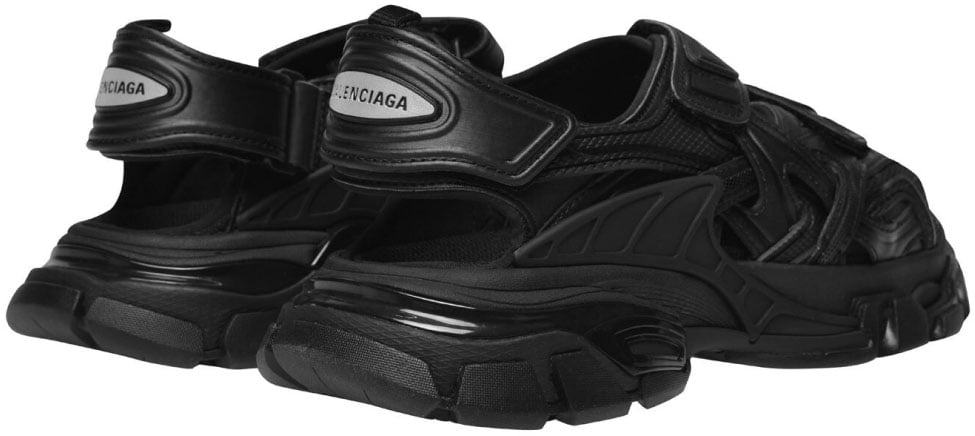 Balenciaga Track Logo Sandals Zwart