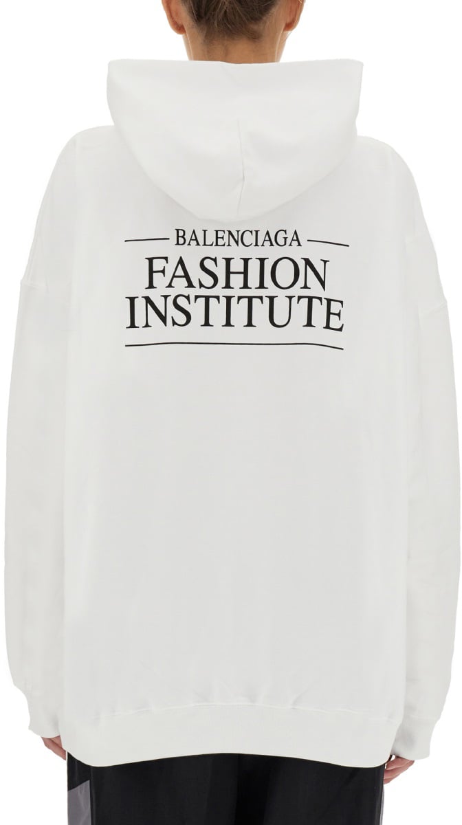 Balenciaga Large Fit Sweatshirt in Medium-Thickness Cotton Neutraal