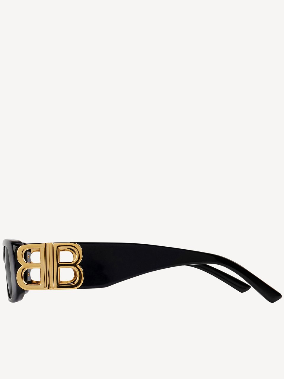 Balenciaga Black Dynasty Rectangle Logo Sunglasses Grijs