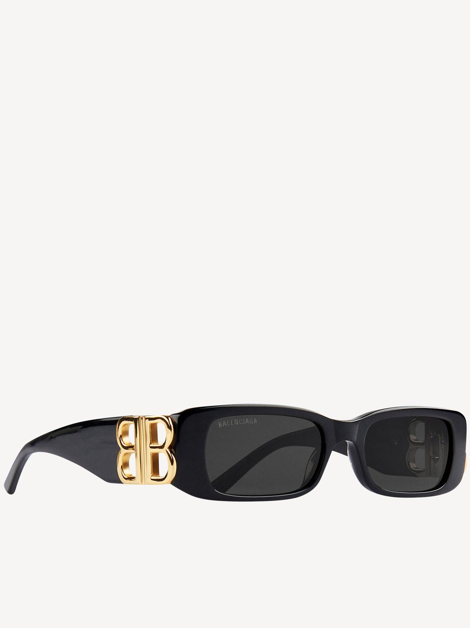 Balenciaga Black Dynasty Rectangle Logo Sunglasses Grijs