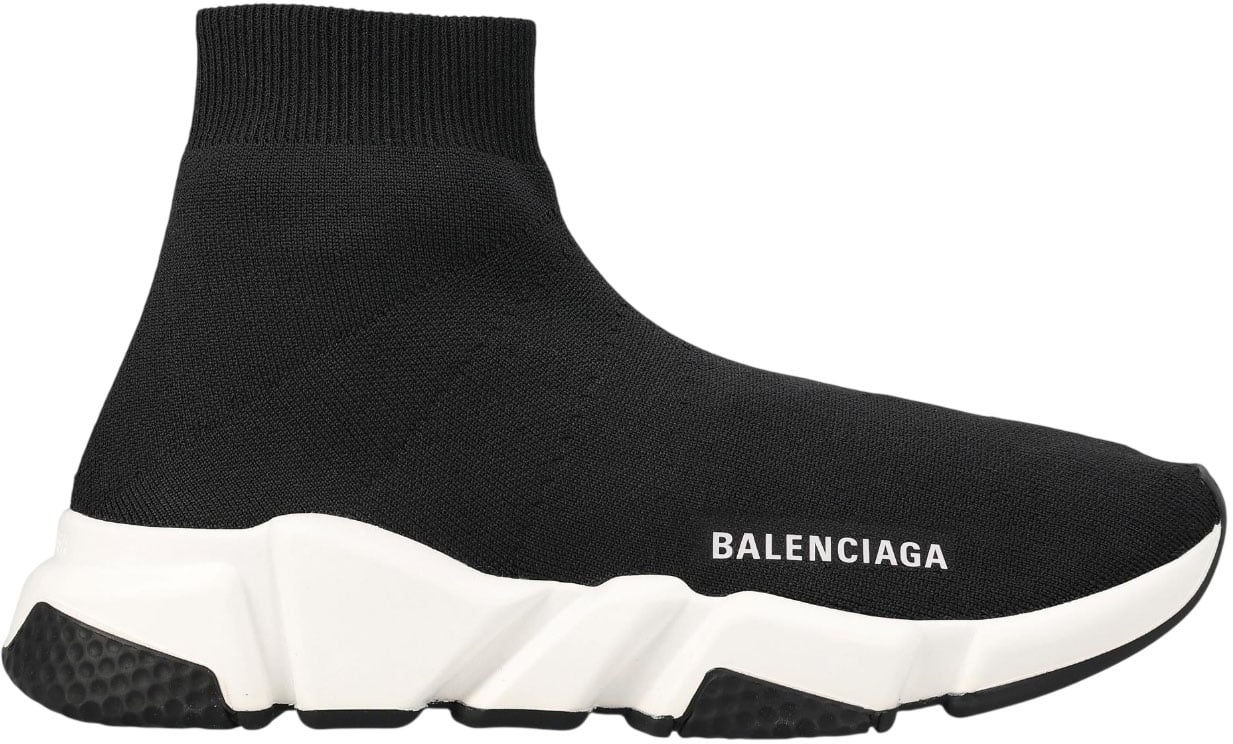 Balenciaga Sneaker Speed in maglia nera e bianca Zwart
