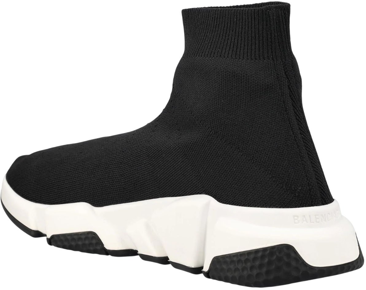 Balenciaga Sneaker Speed in maglia nera e bianca Zwart