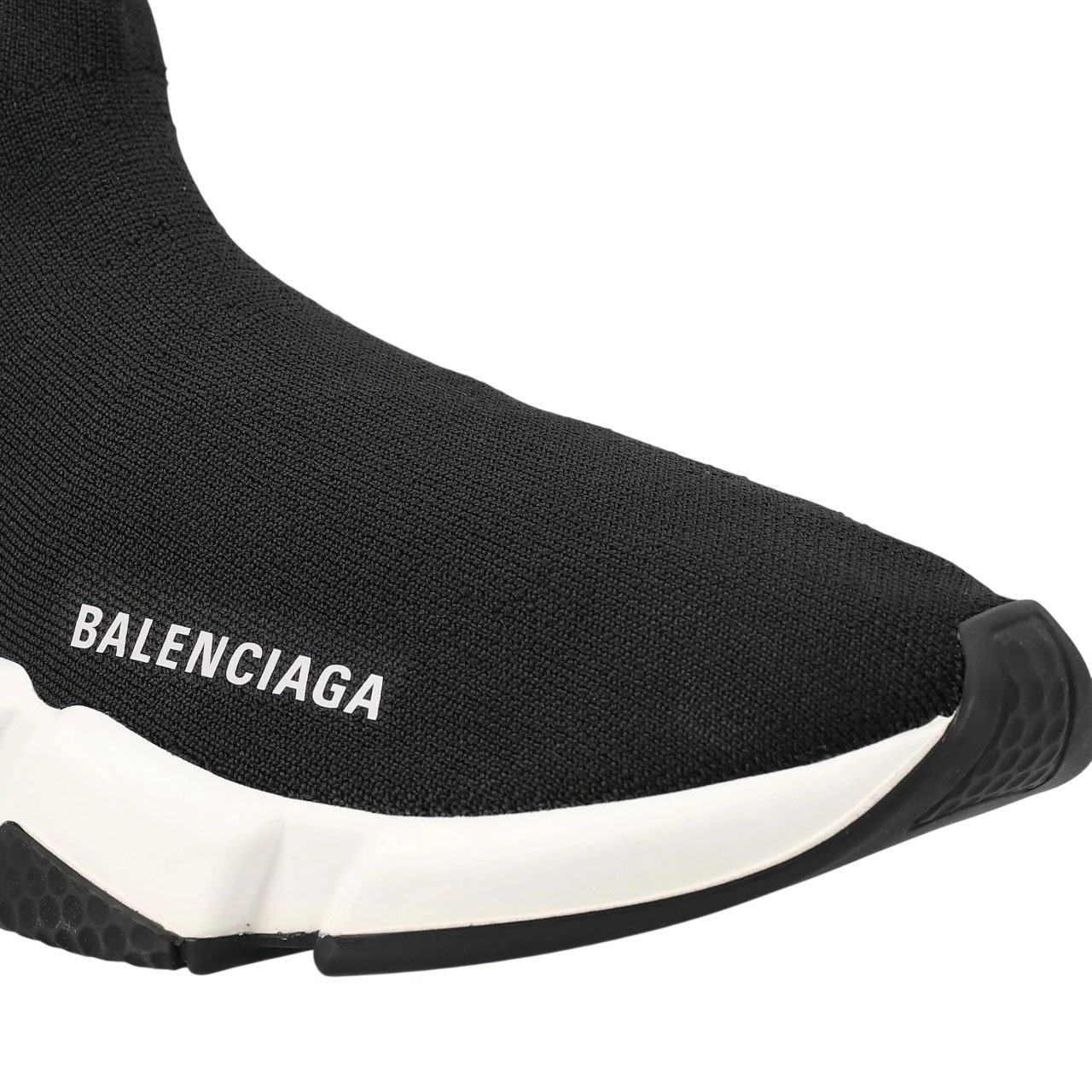 Balenciaga Sneaker Speed in maglia nera e bianca Zwart
