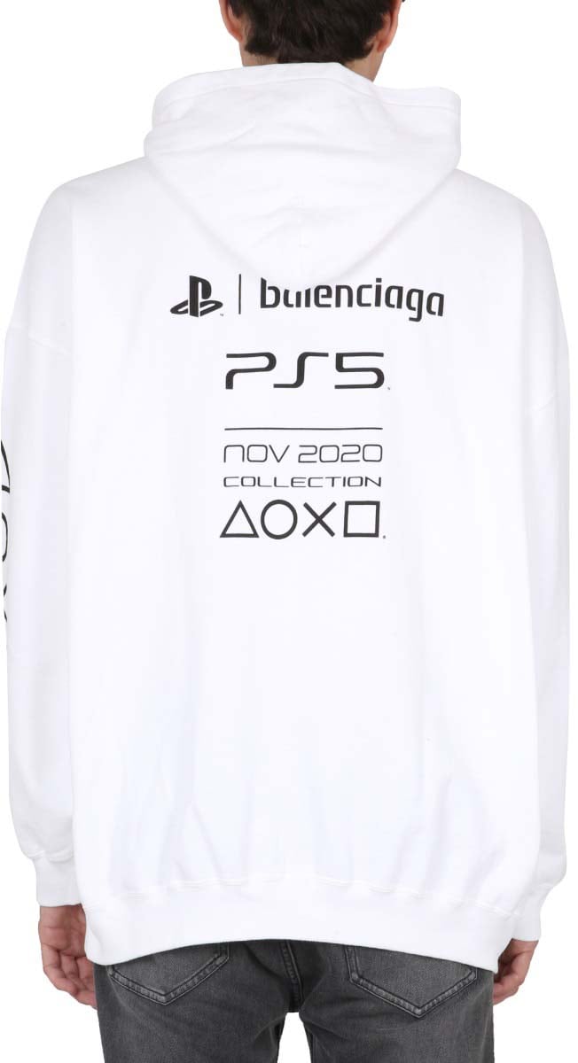 Balenciaga Sweatshirt With "PS5" Logo Neutraal