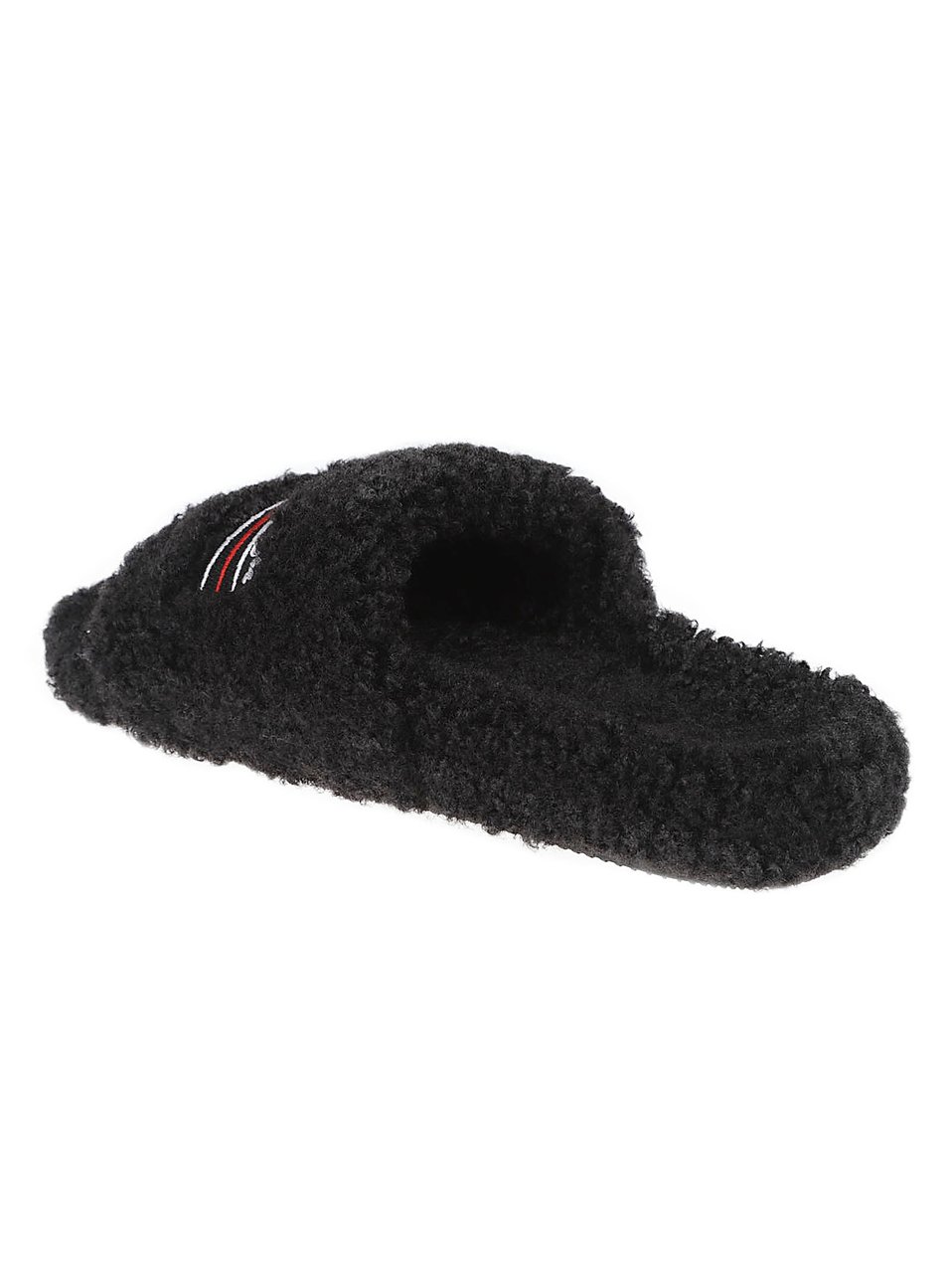 Balenciaga Eco Shearling Sandals with Wavy Design and Cushioned Sole Zwart