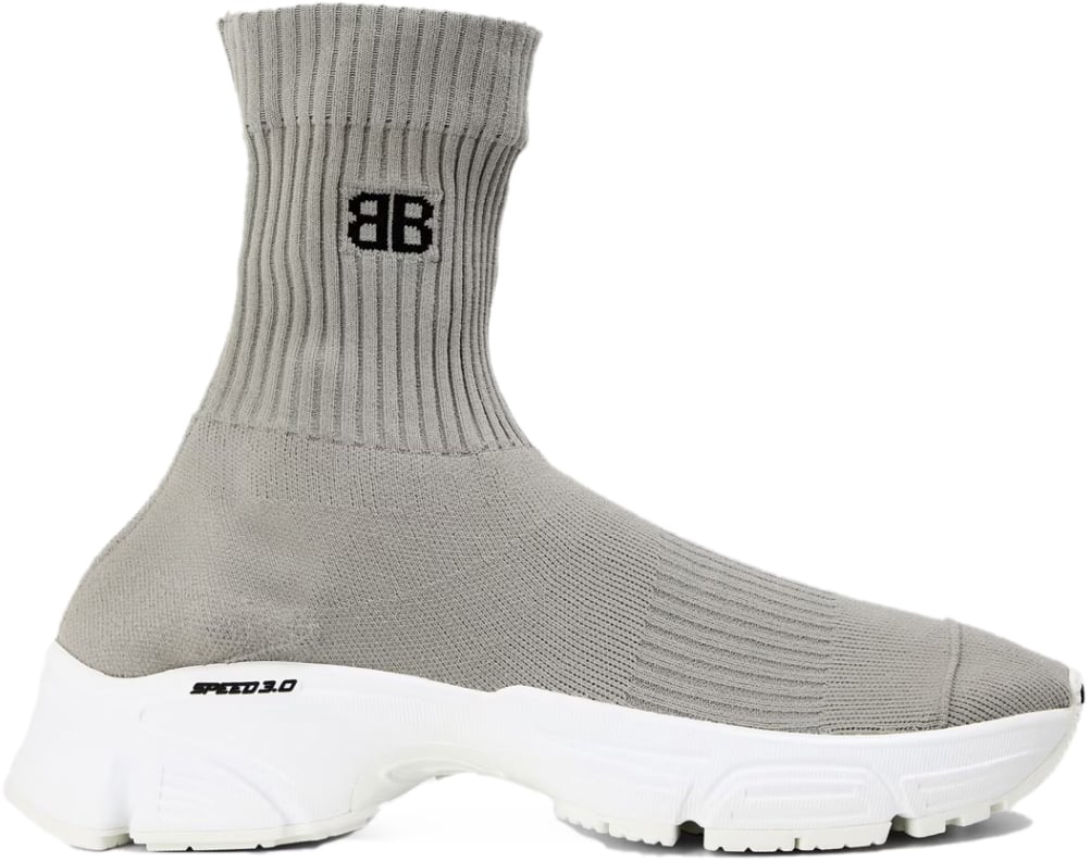 Balenciaga Speed 3.0 Logo Knit Sneakers Grijs