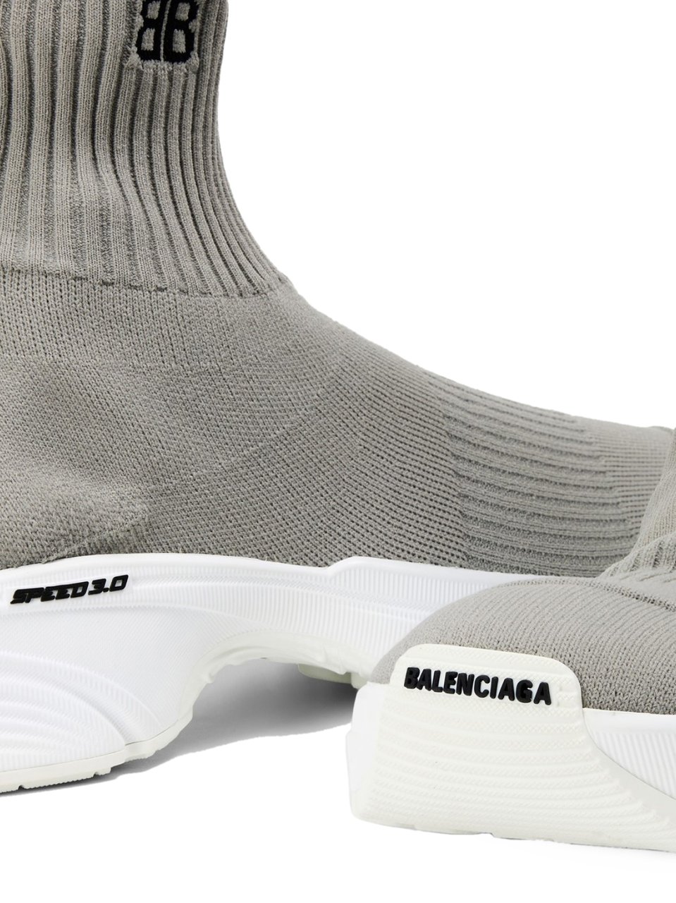 Balenciaga Speed 3.0 Logo Knit Sneakers Grijs
