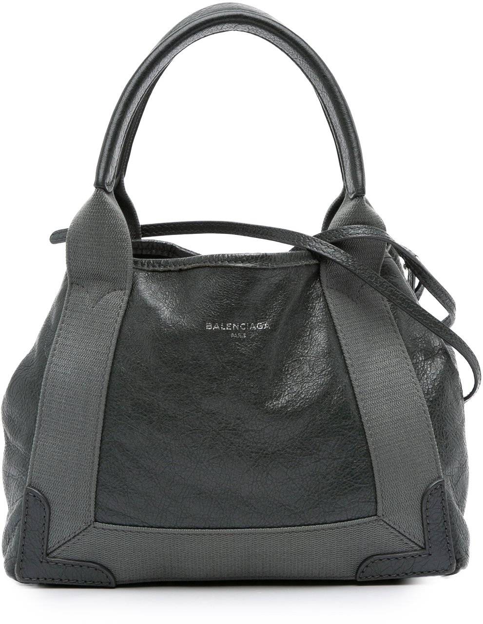 Balenciaga Leather Navy Cabas Satchel XS Zwart