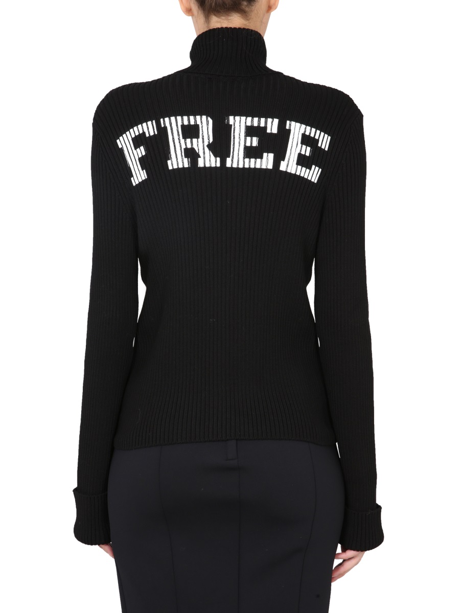 Balenciaga Textured Knit Turtleneck with High Collared Elegance Zwart