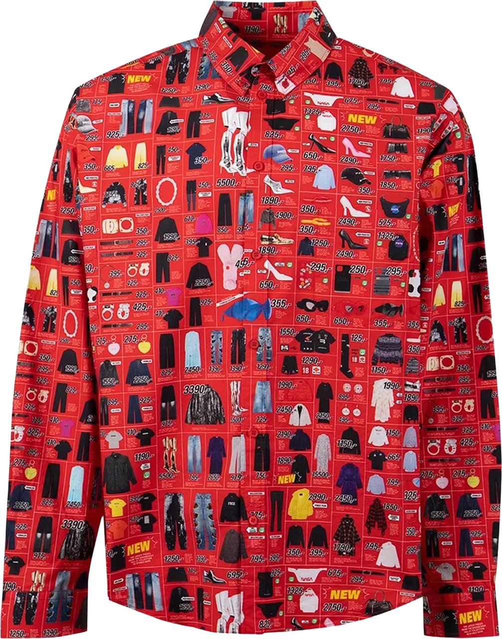 Balenciaga Printed Shirt Rood