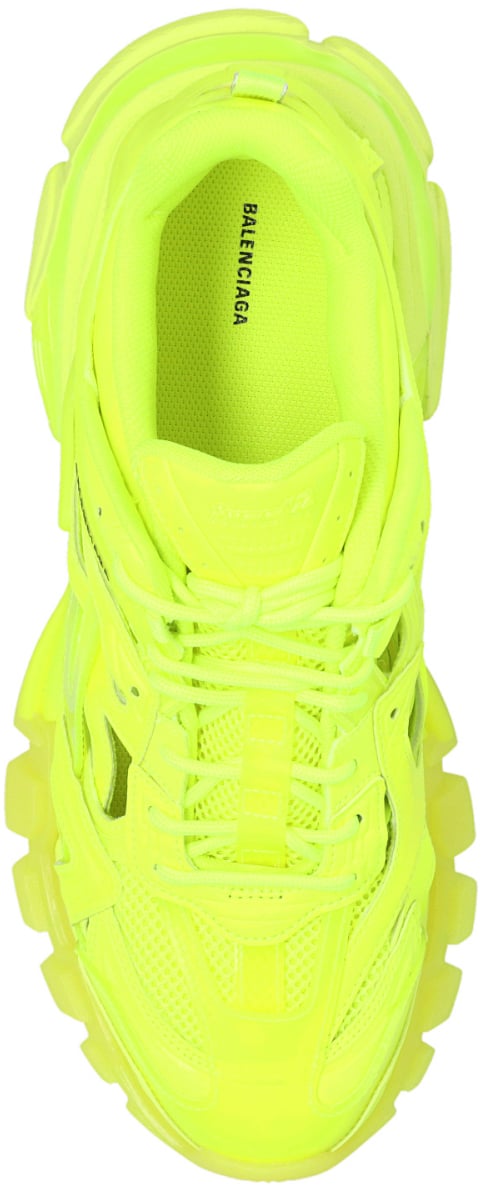 Balenciaga Track 2.0 Clear Sole Logo Sneakers Geel
