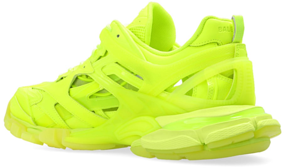 Balenciaga Track 2.0 Clear Sole Logo Sneakers Geel
