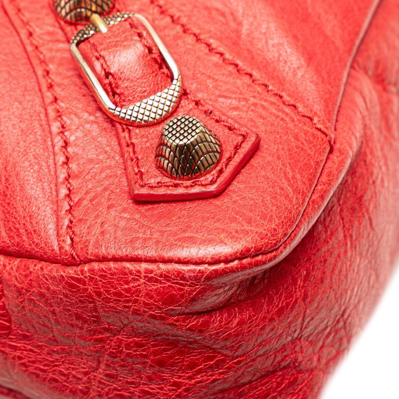 Balenciaga Lambskin Motocross Classic First Giant 12 Satchel Rood