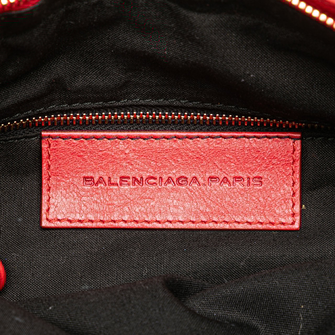 Balenciaga Lambskin Motocross Classic First Giant 12 Satchel Rood