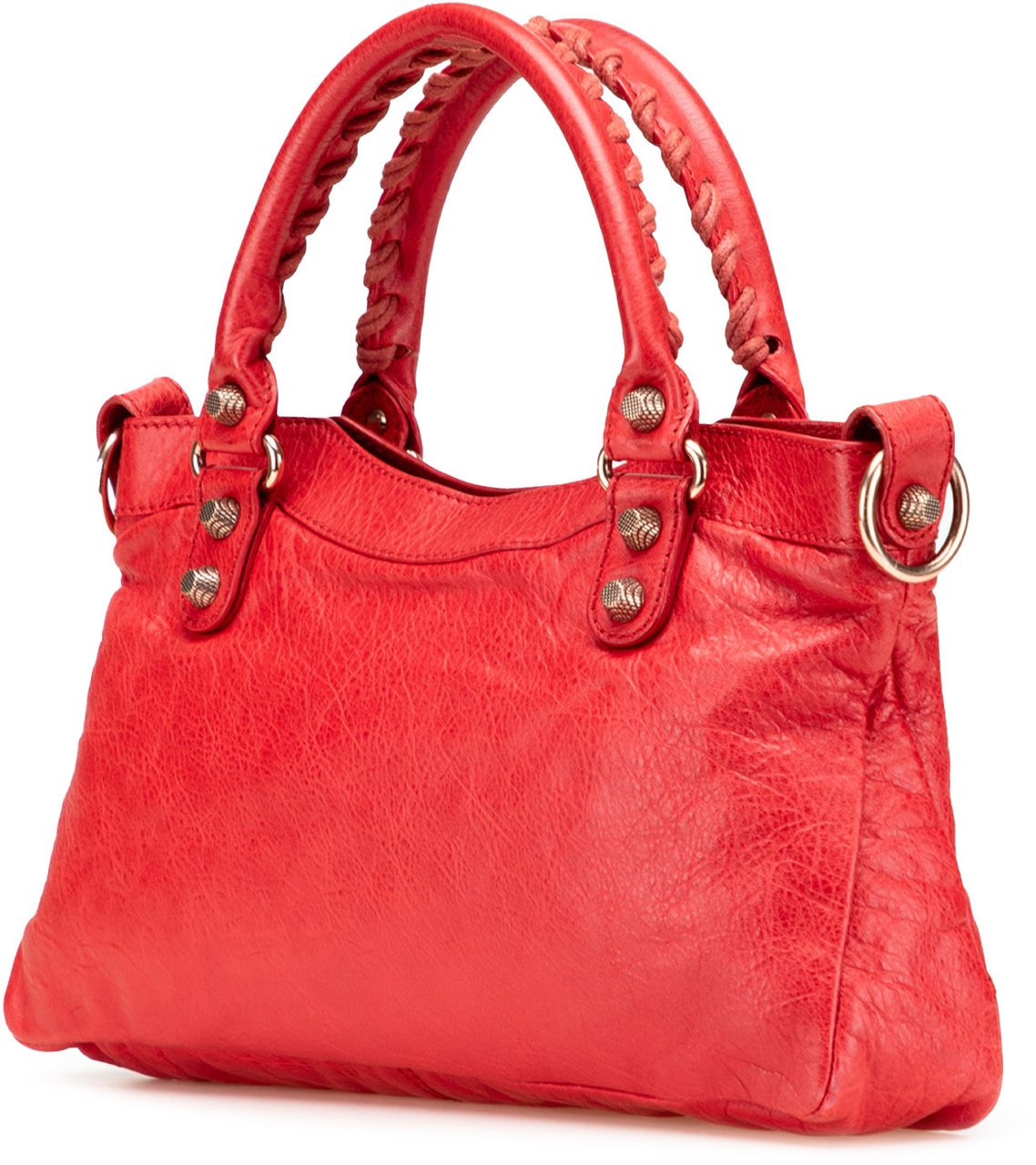 Balenciaga Lambskin Motocross Classic First Giant 12 Satchel Rood