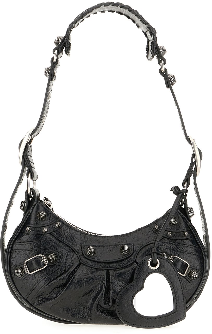 Balenciaga Black nappa leather Le Cagole XS shoulder bag Zwart