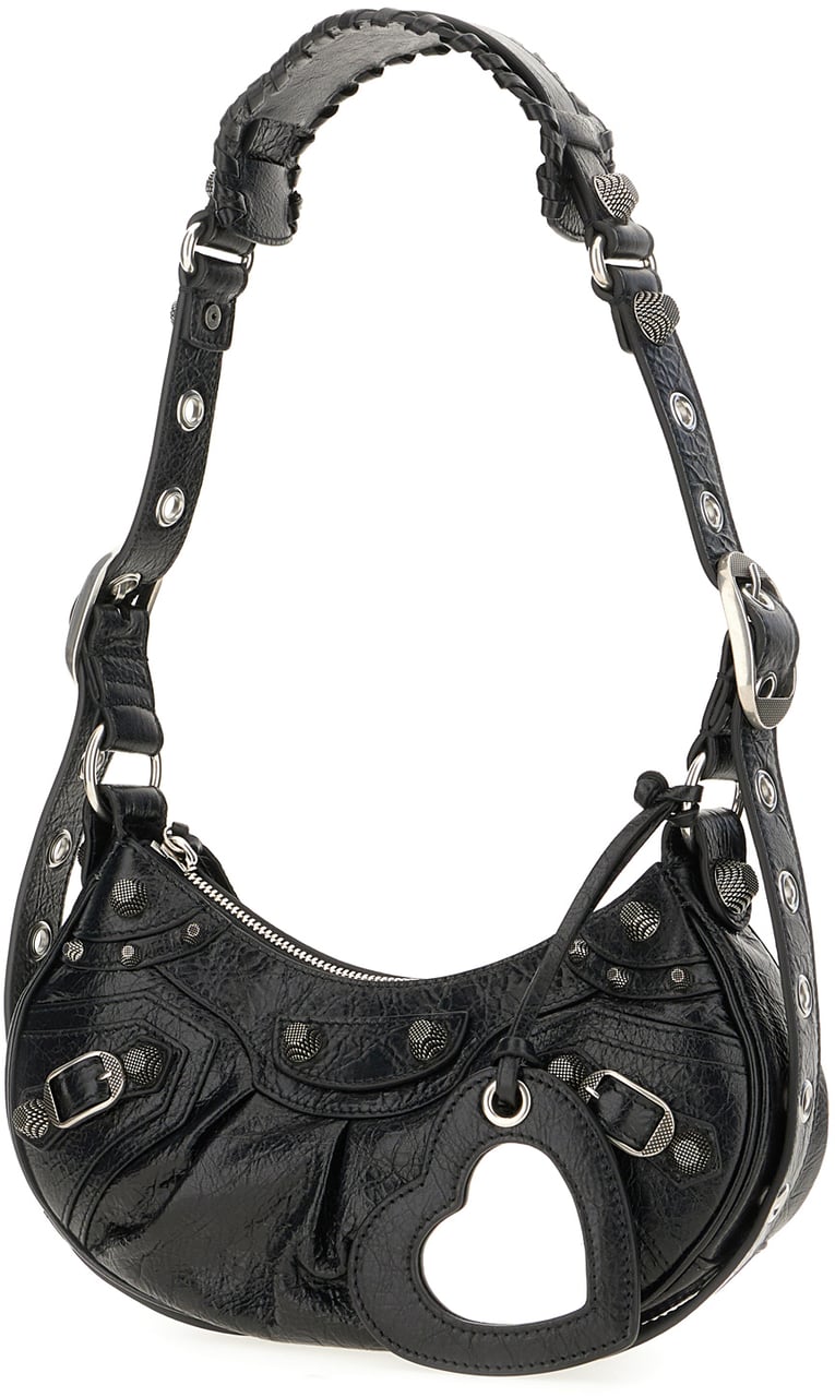 Balenciaga Black nappa leather Le Cagole XS shoulder bag Zwart