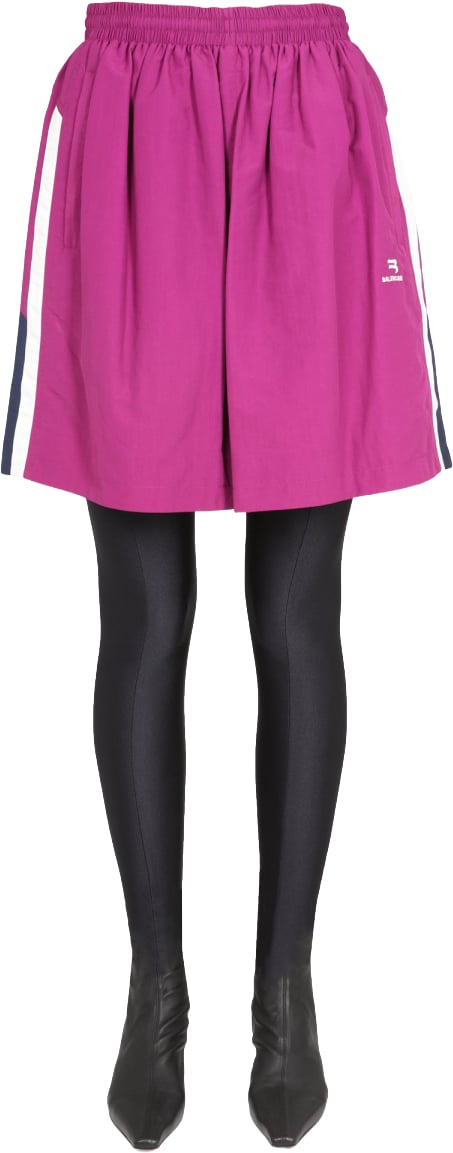 Balenciaga Sporty Skirt with Elastic Waistband and Dual Pockets Roze