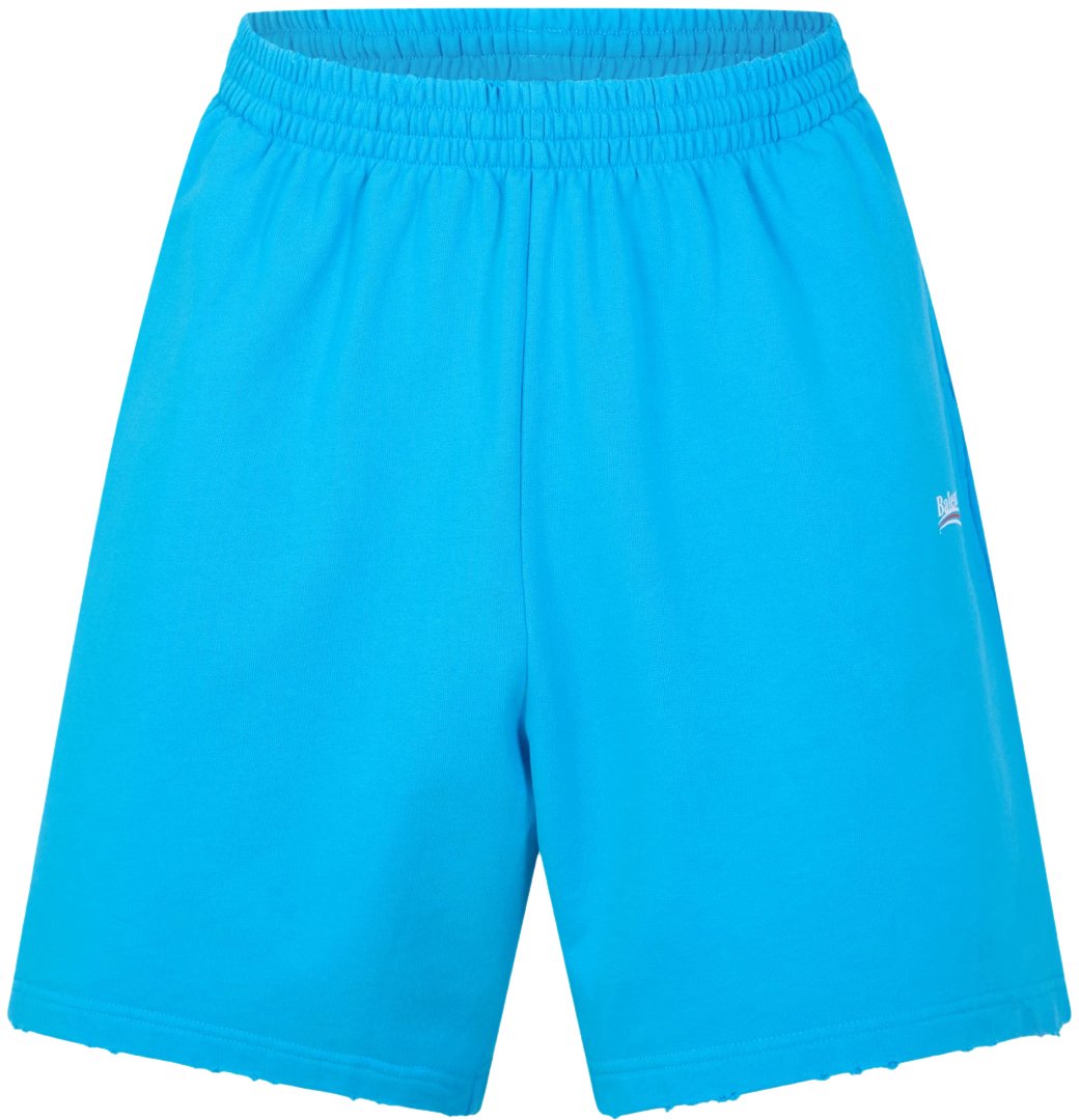 Balenciaga Political Campaign Logo Shorts Blauw