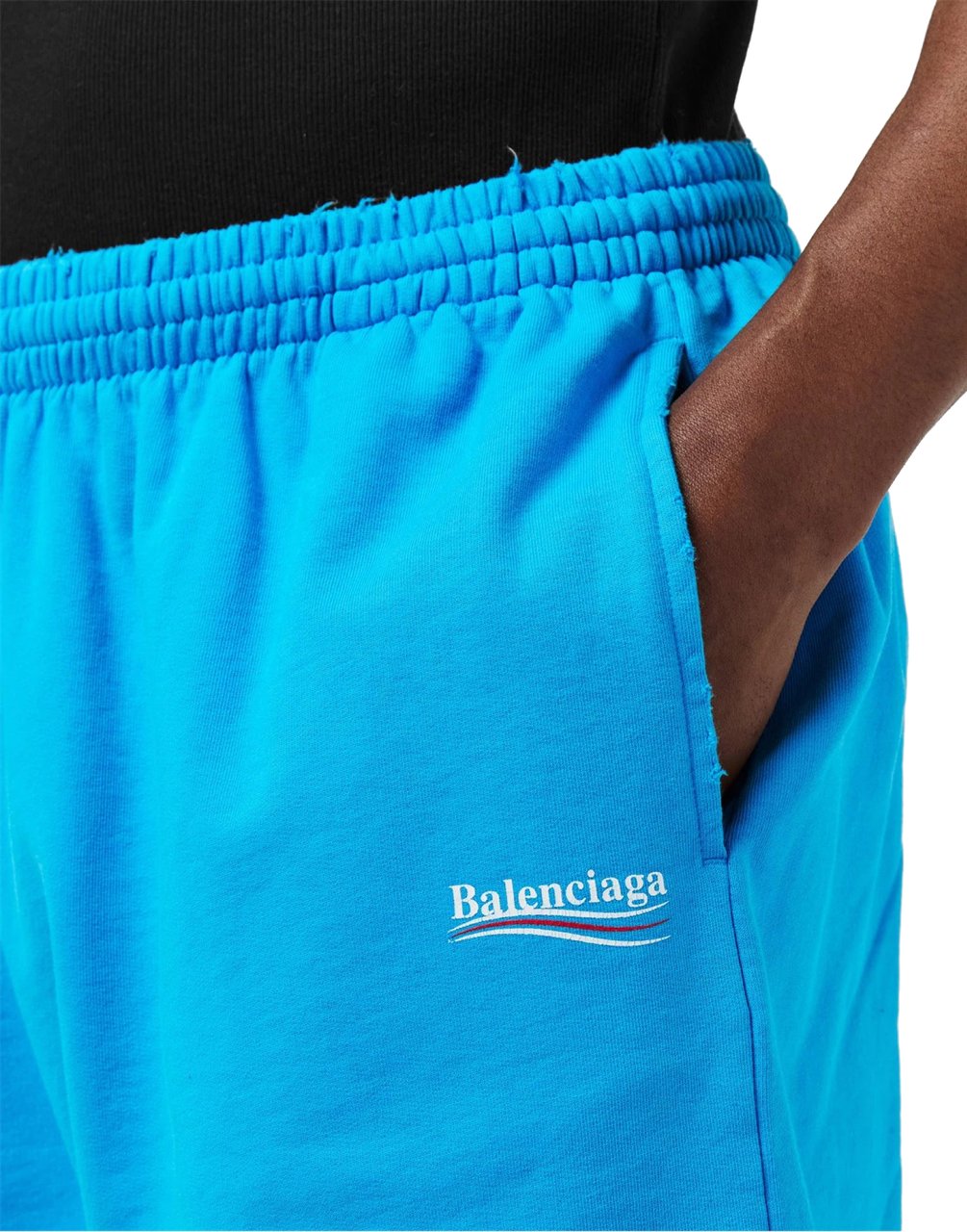 Balenciaga Political Campaign Logo Shorts Blauw