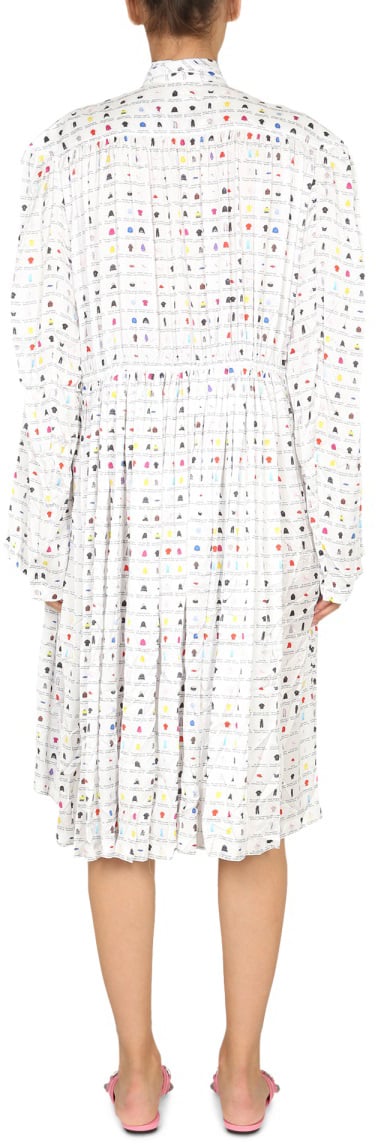 Balenciaga "Paper Crush Floral" Dress Wit