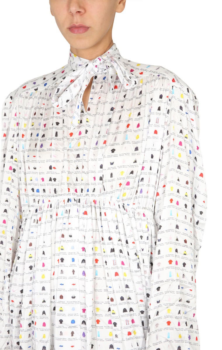 Balenciaga "Paper Crush Floral" Dress Wit
